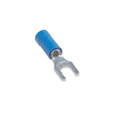 Abb FORK TERMINAL, #18-#14 AWG0.97"L, 0.31"W, BLUE, #8 BOLT, PK 100 14RB-8F